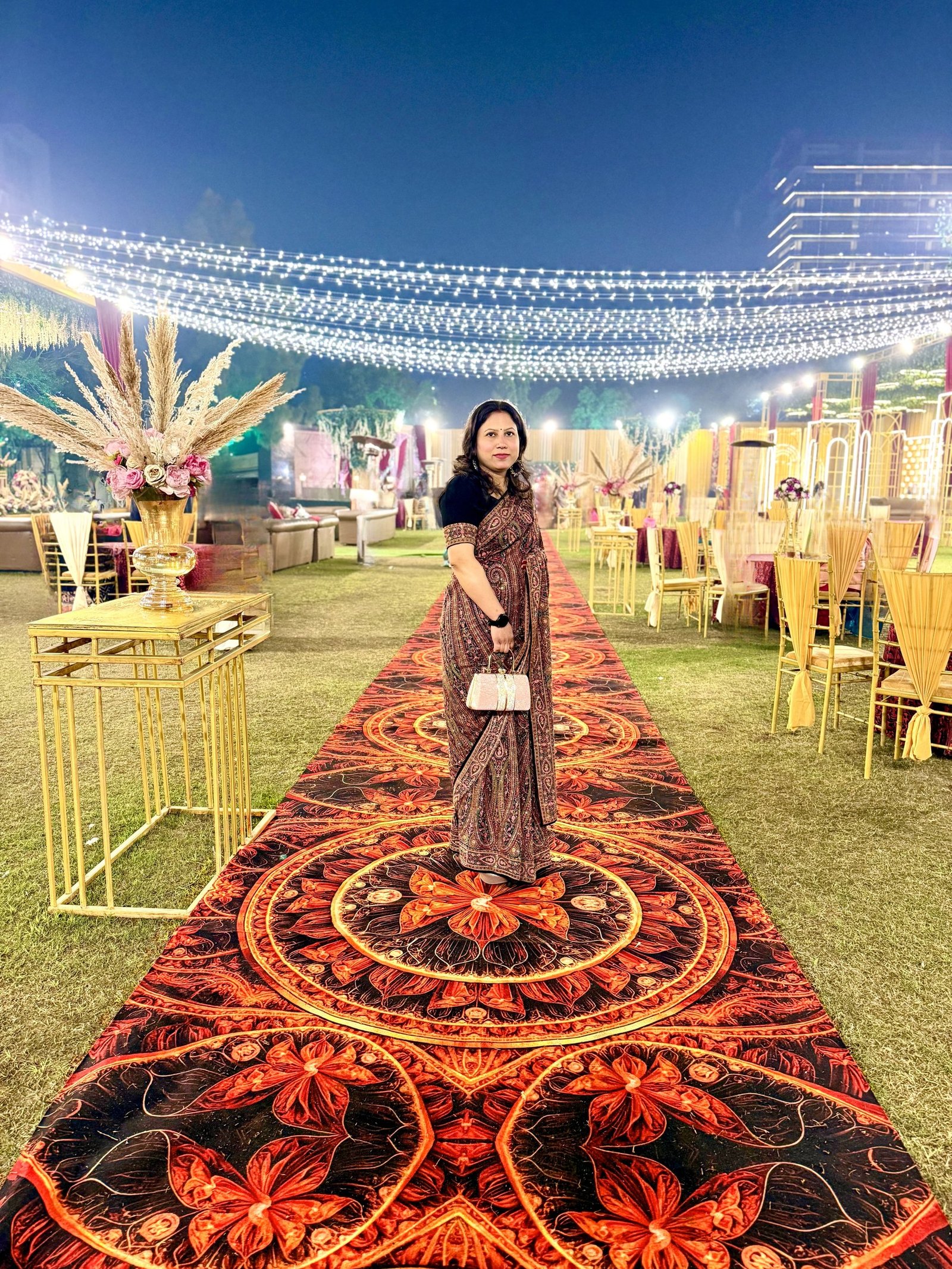 Mrs. Priyanka Singh, founder of Priyavi Creation, wearing an embroidered saree
