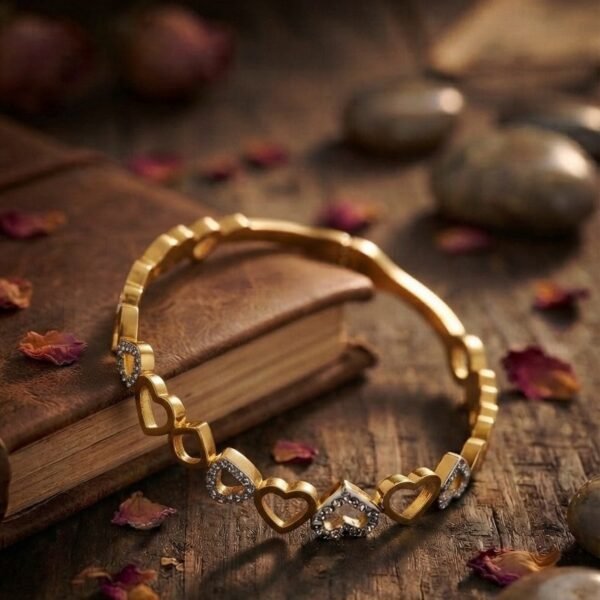 AD Heart Bracelet — gold plated bracelet by Priyavi Creation