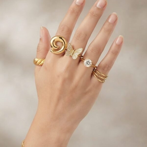 Butterfly Ring worn by a model