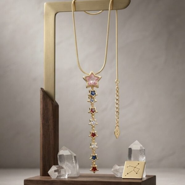 Celestial Starfall Pendant — gold plated pendant by Priyavi Creation