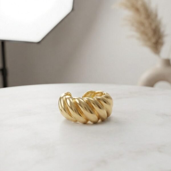 Chunky Twist Ring — gold plated ring by Priyavi Creation