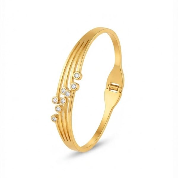 Crystal Cluster Multi Strand Wire Bangle — gold plated bracelet by Priyavi Creation