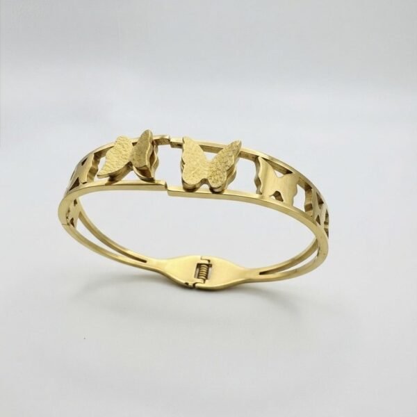 Cutout Butterfly Hinge Bangle — gold plated bracelet by Priyavi Creation
