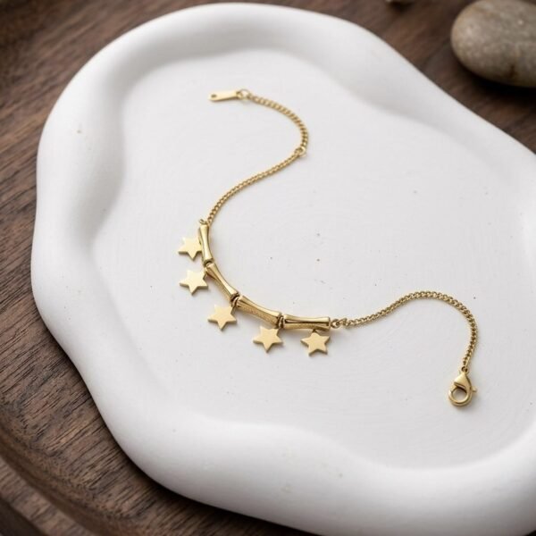 Gold Bamboo Star Bracelet — gold plated bracelet by Priyavi Creation