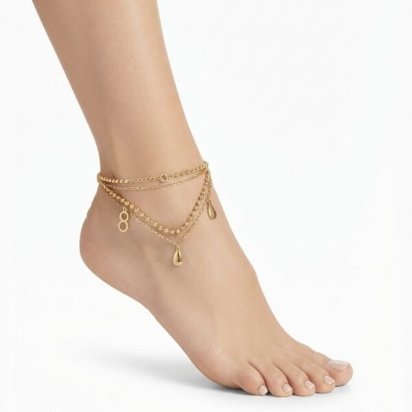 Infinity Drop Anklet — gold plated anklet by Priyavi Creation