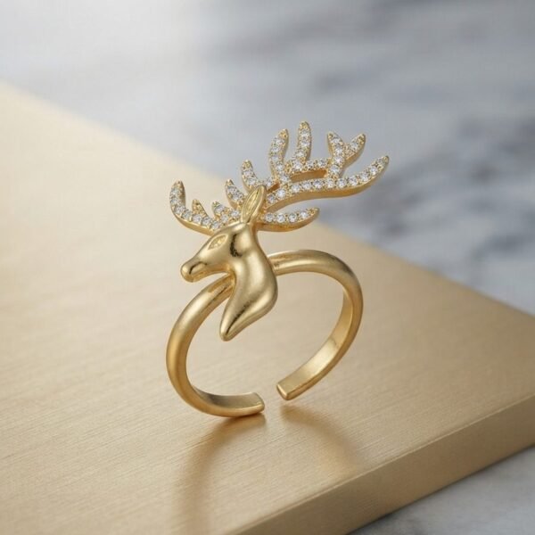 Reindeer Ring — gold plated ring by Priyavi Creation