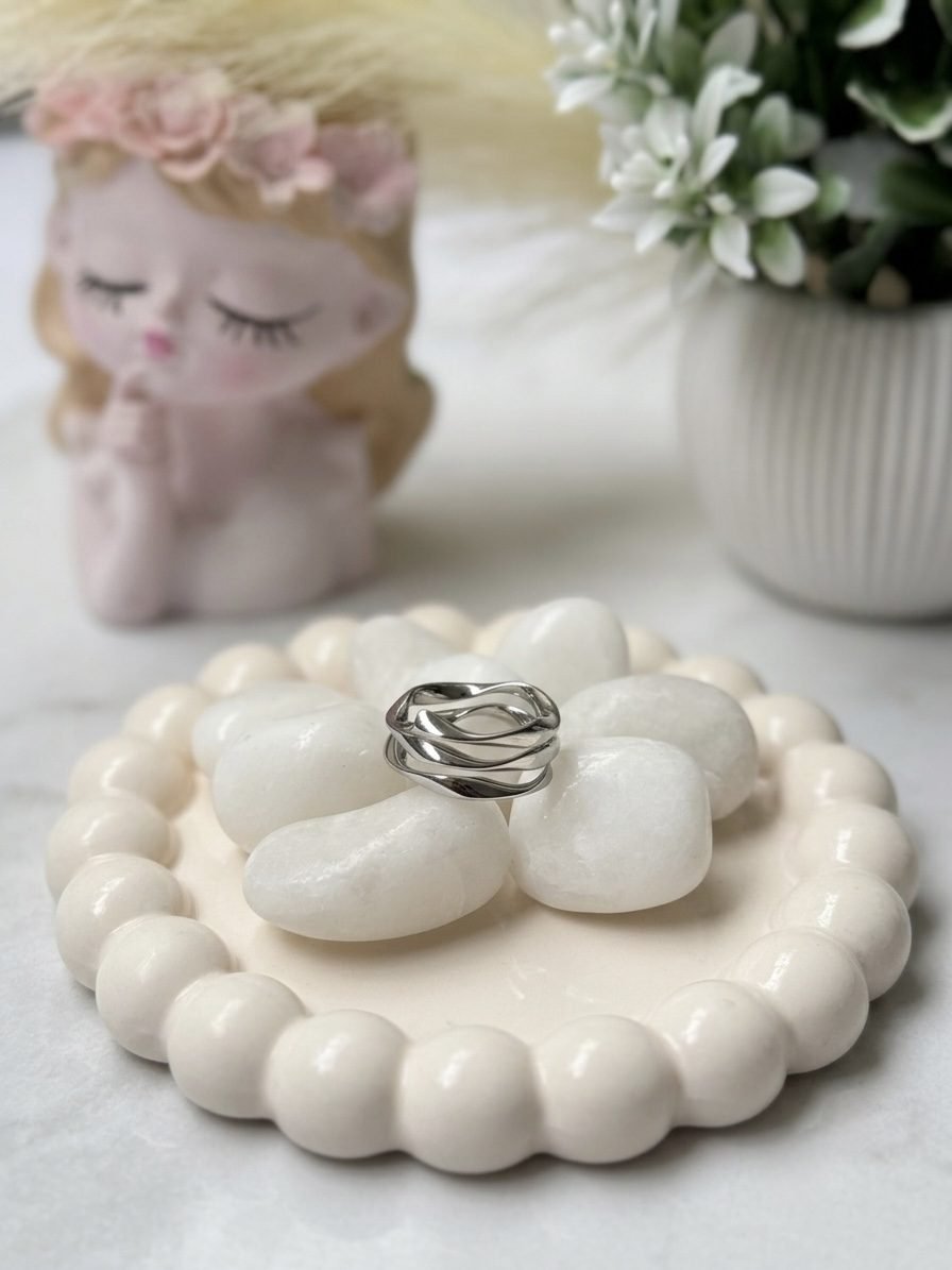Silver Spiral Ring — silver tone ring by Priyavi Creation