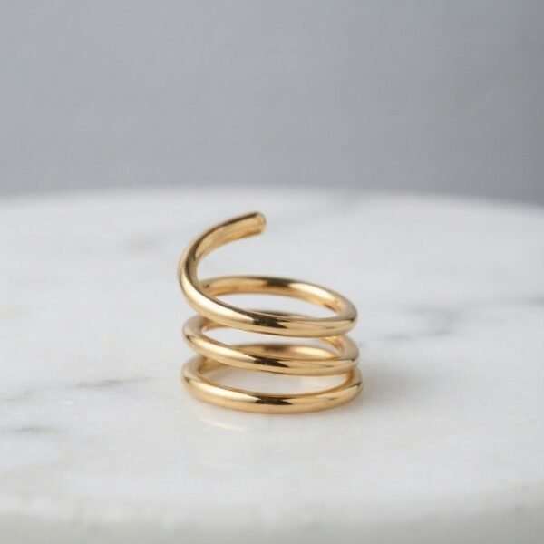 Spiral Ring — gold plated ring by Priyavi Creation