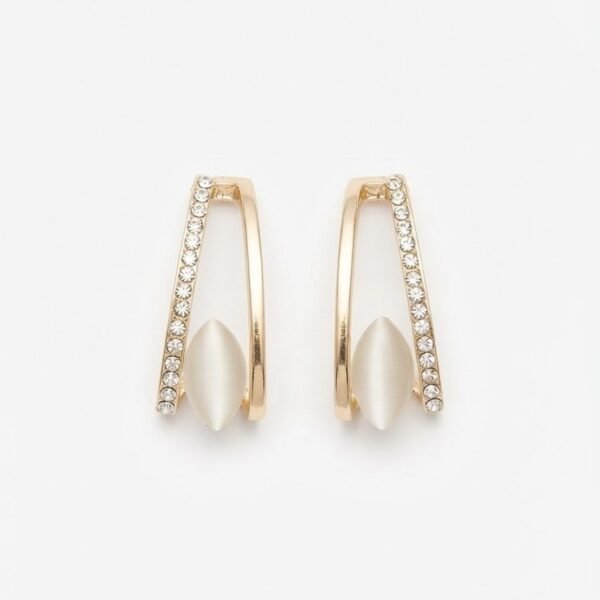 Teardrop AD Crystal Stud Earrings — gold plated earring by Priyavi Creation
