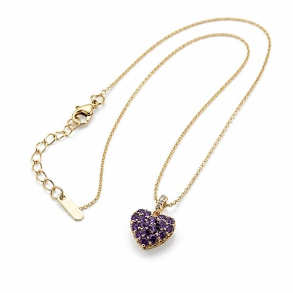 Tiny Heart AD Lavender Pendant — gold plated pendant by Priyavi Creation