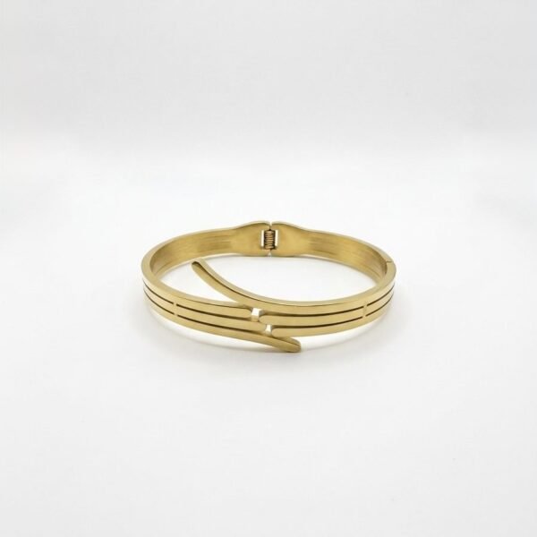 Triple Line Wrap Hinge Bangle — gold plated bracelet by Priyavi Creation